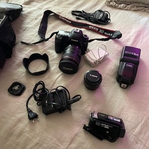 Canon EOS 5d Mark ll Camera EF 24-105 with additional lens and accessories